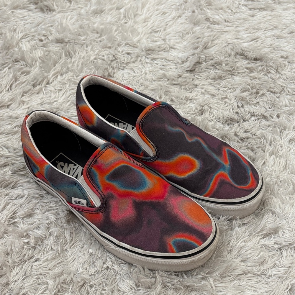 Vans Aura Slip-On Shoes - Red, Orange, Blue, Pink, Purple - Size US 8.5 W, 7 M